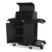 Housekeeping Cart with Hood and Doors, Plastic, 4 Shelves,1