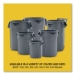 Vented Round Brute Container, 44 gal, Plastic, Yellow