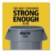 Brute Container, 55 gal, Resin, Black, 3/Carton