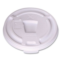 Plastic Lids for Foam Cups and Bowls, Drink-Thru, Fits 10 oz