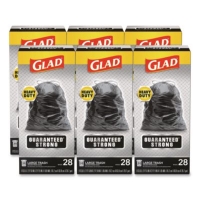 Guaranteed Strong Large Drawstring Trash Bags, Three-Ply, 30