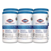 Bleach Germicidal Wipes, 1-Ply, 6 x 5, Unscented, White, 150