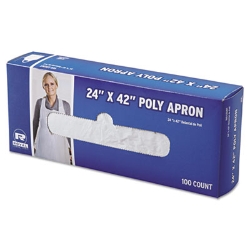 Poly Apron, 24 x 42, One Size Fits Most, White, 100/Pack, 10