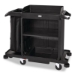Compact Housekeeping Cart, Plastic, 3 Shelves 1 Bin, 23 x 53