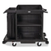 Compact Housekeeping Cart, Plastic, 3 Shelves 1 Bin, 23 x 53