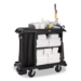 Compact Housekeeping Cart, Plastic, 3 Shelves 1 Bin, 23 x 53
