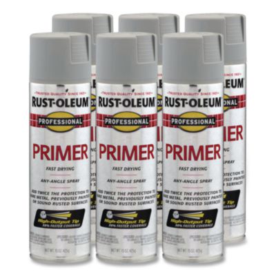 Professional Spray Paint, Flat Gray, 15 oz Aerosol Can, 6/Ca