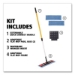 Adaptable Flat Mop Kit, 19.5 X 5.5 Blue Microfiber Head, 48"