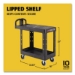 Flat Shelf Utility Cart, Plastic, 2 Shelves, 500 lb Capacity