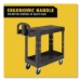 Flat Shelf Utility Cart, Plastic, 2 Shelves, 500 lb Capacity