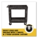 Heavy-Duty Utility Cart with Lipped Shelves, Plastic, 2 Shel