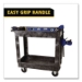 Heavy-Duty Flat-Handle Maintenance/Utility Cart, Plastic, 2