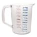 Bouncer Measuring Cup, 2 qt, Plastic, Clear
