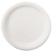 Coated Paper Dinnerware, Plate, 9" Dia, White, 50/pack, 10 P
