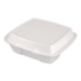 Foam Hinged Lid Container, Secure Two Tab Latch, Poly Bag, 9