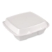 Foam Hinged Lid Container, Secure Two Tab Latch, Poly Bag, 9
