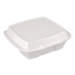 Foam Hinged Lid Container, Secure Two Tab Latch, Poly Bag, 3