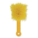 Long Handle Scrub Brush, Yellow Synthetic Bristles, 8" Brush