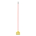 Invader Fiberglass Side-Gate Wet-Mop Handle, 60", Red/Yellow