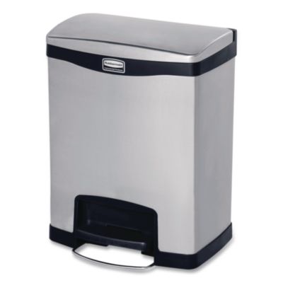 Slim Jim Stainless Steel Step-On Container, Front Step Style