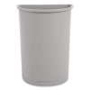 Untouchable Half-Round Plastic Receptacle, 21 gal, Plastic,