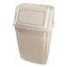 Slim Jim Wall-Mounted Container, 15 gal, Plastic, Beige