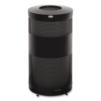 Classics Perforated Open Top Receptacle, 25 gal, Steel, Blac