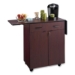 Hospitality Cart with Drop Leaves, Engineered Wood, 3 Shelve