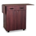 Hospitality Cart with Drop Leaves, Engineered Wood, 3 Shelve