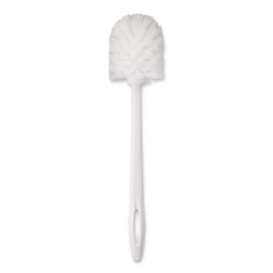 Commercial-Grade Toilet Bowl Brush, 10" Handle, White, 24/Ca