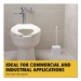 Commercial-Grade Toilet Bowl Brush, 10" Handle, White, 24/Ca