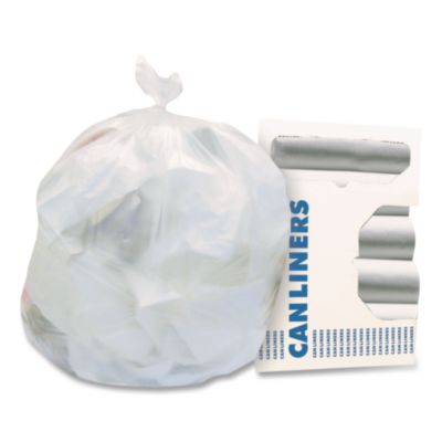 High-Density Waste Can Liners, 56 gal, 16 mic, 43" x 48", Na