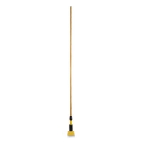 Gripper Hardwood Mop Handle, 1.13" dia x 60", Natural/Yellow