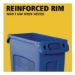 Slim Jim Plastic Recycling Container with Venting Channels,