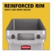 Slim Jim with Venting Channels, 23 gal, Plastic, Gray
