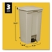 Legacy Step-On Receptacle, 23 gal, Polyethylene, Beige