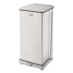 Defenders Heavy-Duty Steel Step Can, 13 gal, Steel, Stainles