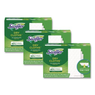 Dry Refill Cloths, 10.4 x 8, White, 52/Box, 3 Boxes/Carton