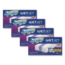 WetJet System Refill Cloths, 11.3" x 5.4", White, 24/Box, 4/