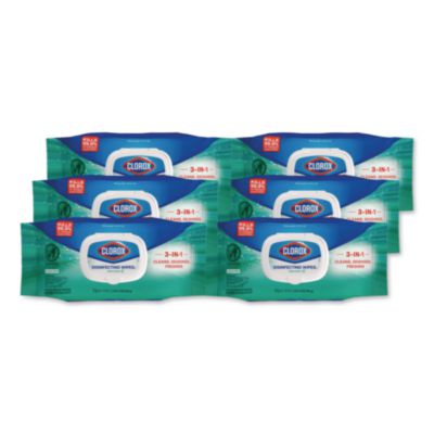 Disinfecting Cleaning Wipes, Flex Pack, 1-Ply, 8 x 7, Fresh