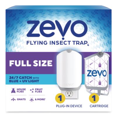 Flying Insect Indoor Fly Trap, 1 Plug-In Base, 1 Refill Cart