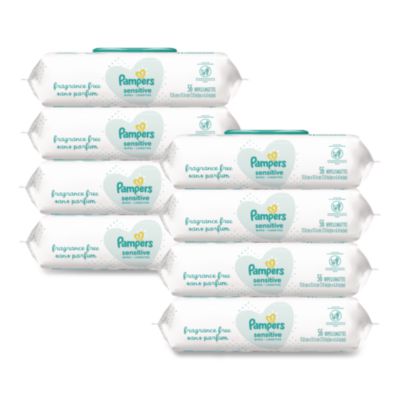 Sensitive Baby Wipes, 1-Ply, 6.8 x 7, Unscented, White, 56/P