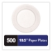 Paper Dinnerware, Plate, 10.5" Dia, White, 500/carton