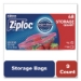 Double Zipper Storage Bags, Triple System Seal, Quart, 9.63"