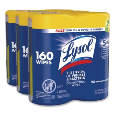 Disinfecting Wipes, 1-Ply, 7 x 7.25, Lemon and Lime Blossom,