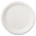Coated Paper Dinnerware, Plate, 9" Dia, White, 50/pack, 10 P