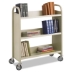 Steel Single-Sided Book Cart, Metal, 3 Shelves, 300 lb Capac