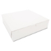 White One-Piece Non-Window Bakery Boxes, 10 x 10 x 2.5, Whit