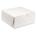 White One-Piece Non-Window Bakery Boxes, 9 x 9 x 4, White, P