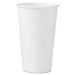 Single-Sided Poly Paper Hot Cups, 16 oz, White, 50/Sleeve, 2